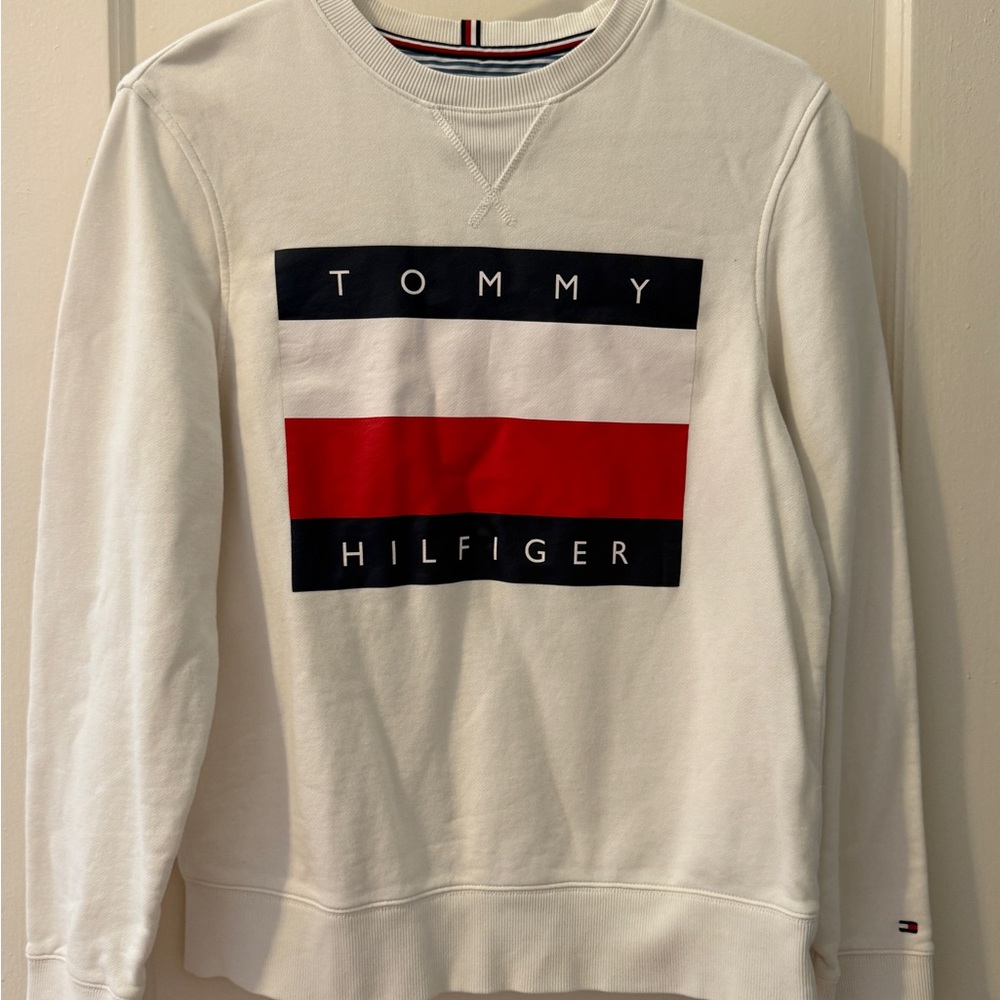 Tommy Hilfiger White Crewneck Sweater - Size M